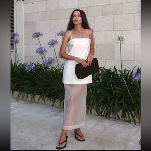 ZARA ORGANZA COMBINATION MIDI DRESS